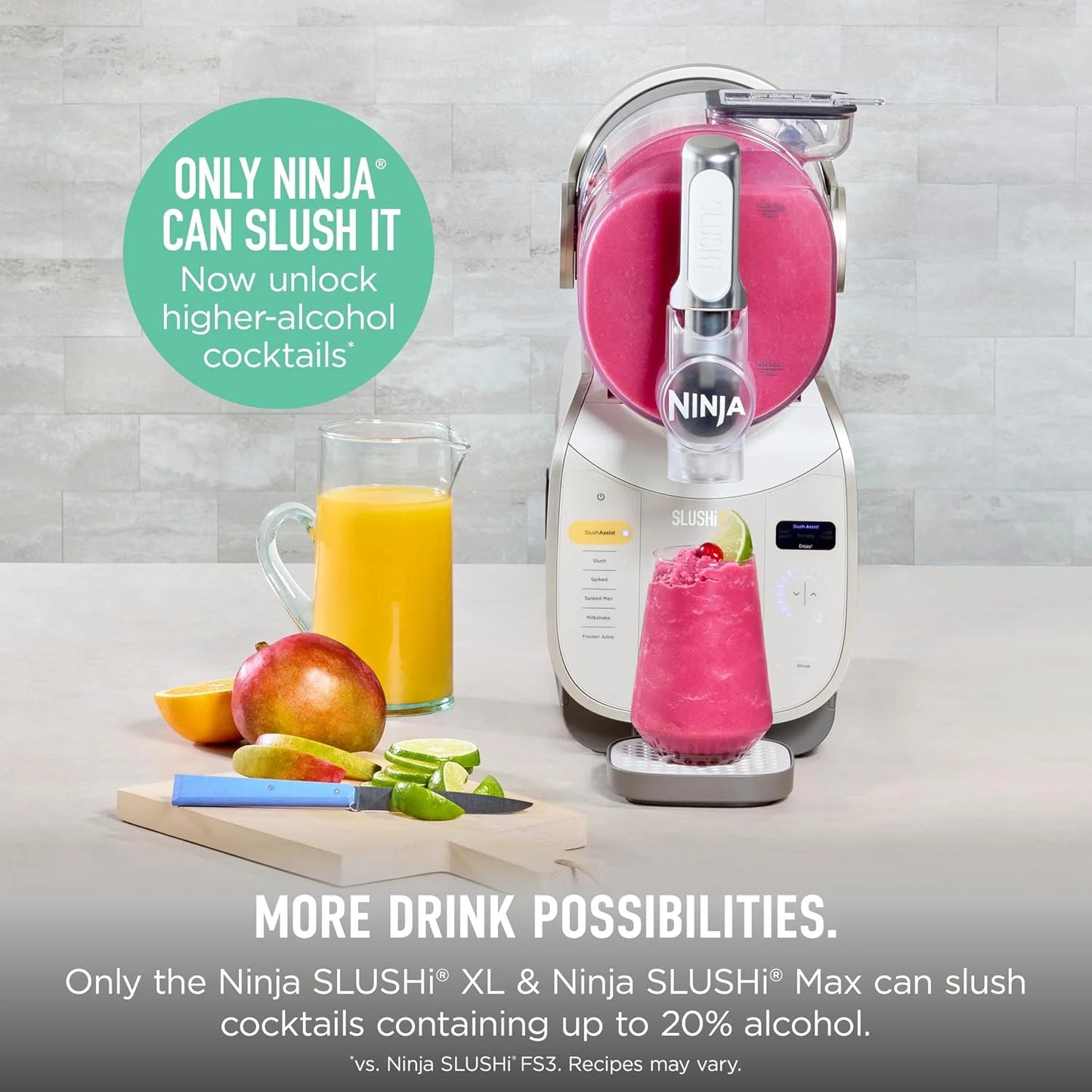 Ninja SLUSHi XL Smart Frozen Drink Maker and SLUSHi Machine, with SlushAssist Technology, 128 Oz Capacity, Sodas, Margaritas, Frappes, Milkshakes and More, Crema, FS601BR