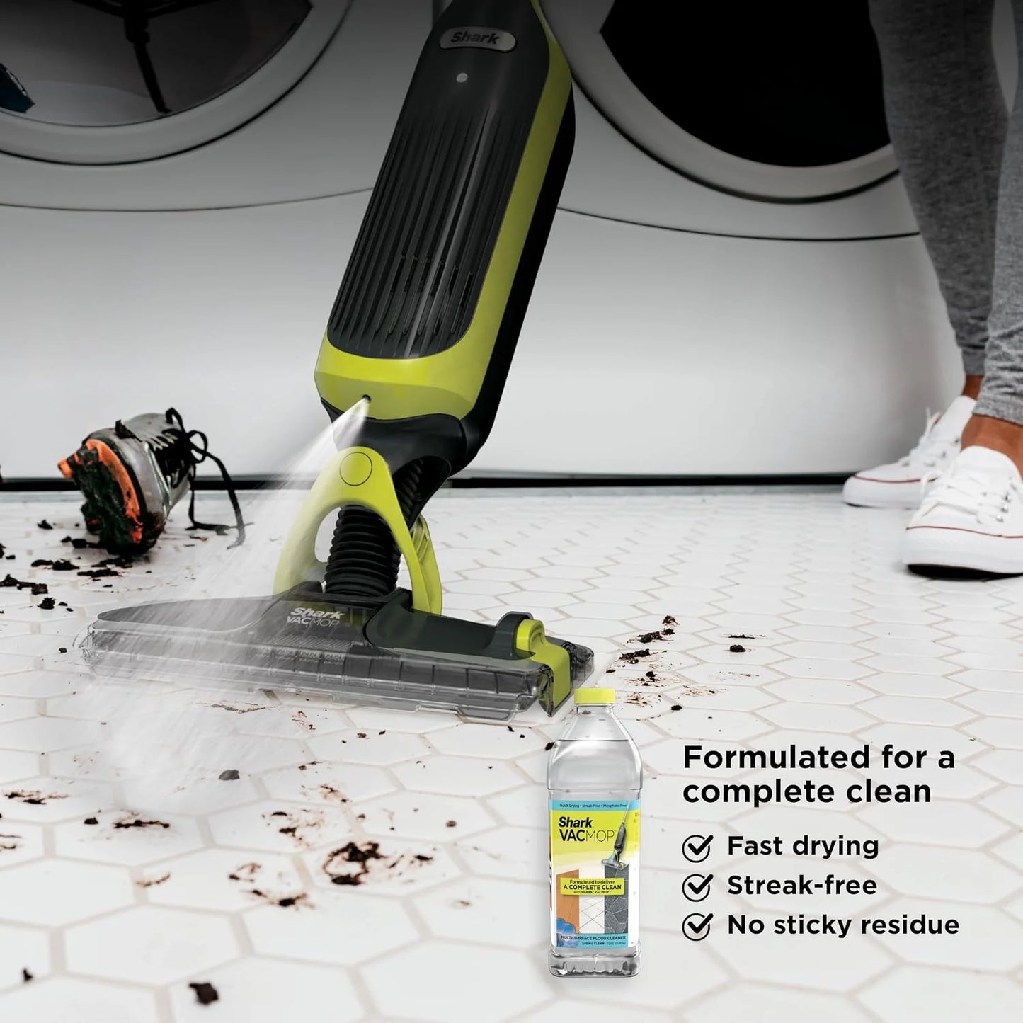 Shark VACMOP Cordless Vacuum & Spray Mop, Gray, VM180