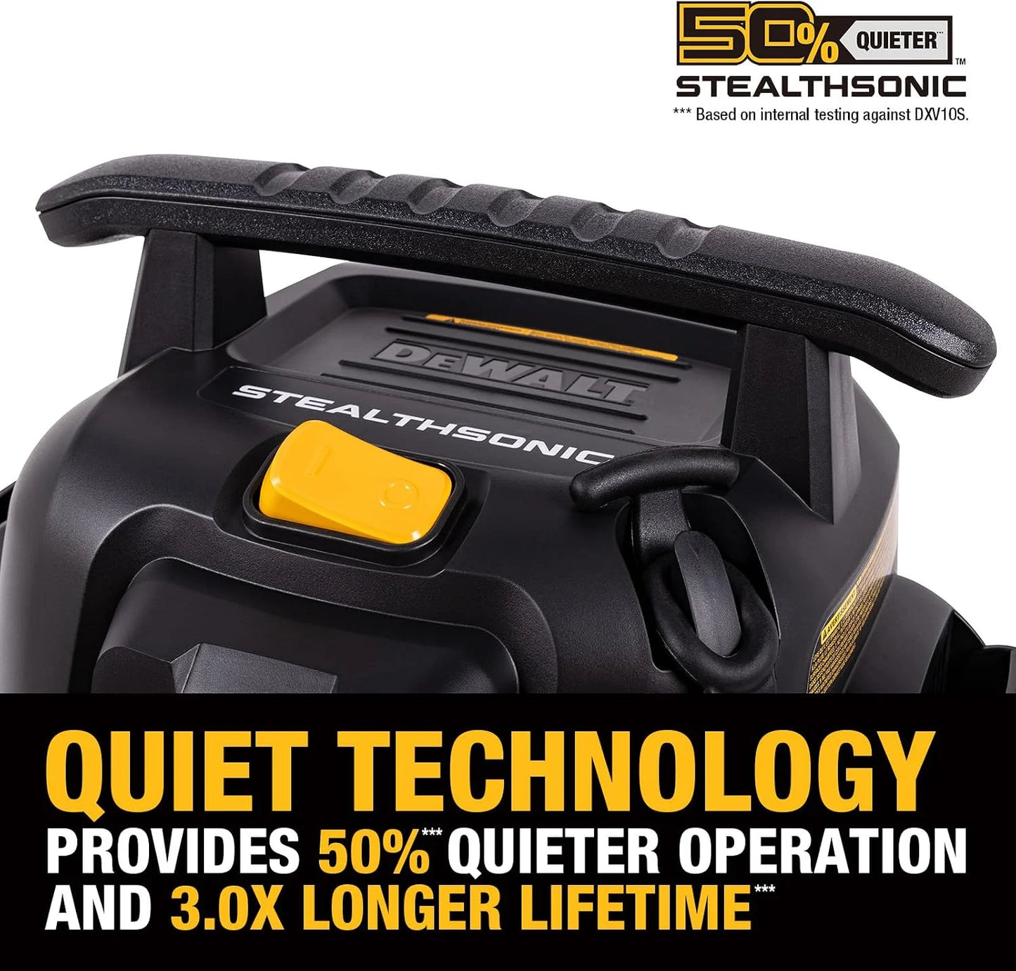 DEWALT 10 Gal Stealthsonic Shop Vacuum Wet and Dry, 5 Peak HP Heavy-Duty Stainless Steel Shop Vac, Ultra-Quiet with Complete Accessory Kit & 6 Dust Bags - Ideal for Job Sites, Workshops & Garages