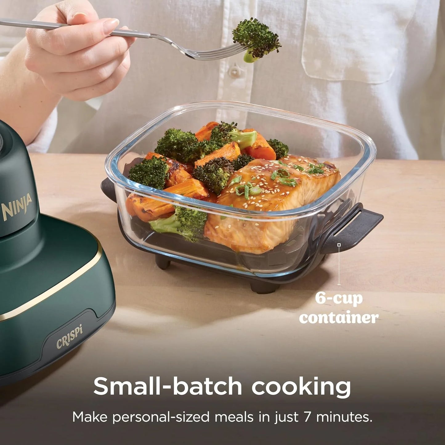 Ninja Crispi Glass Air Fryer, 5-in-1, Emerald, FN103BF