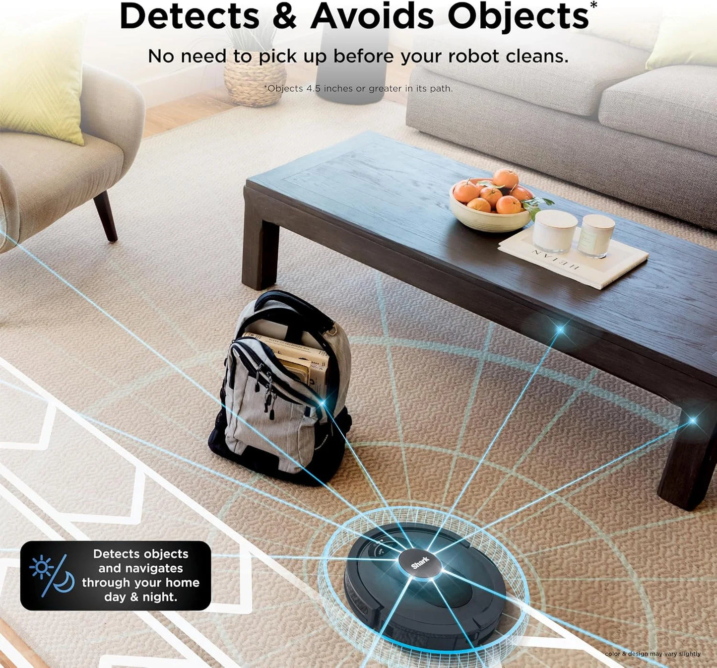 Shark AV2501S AI Ultra Robot Vacuum, with Matrix Clean, Home Mapping, 30-Day Capacity HEPA Bagless Self Empty Base, Perfect for Pet Hair, Wifi, Dark Grey