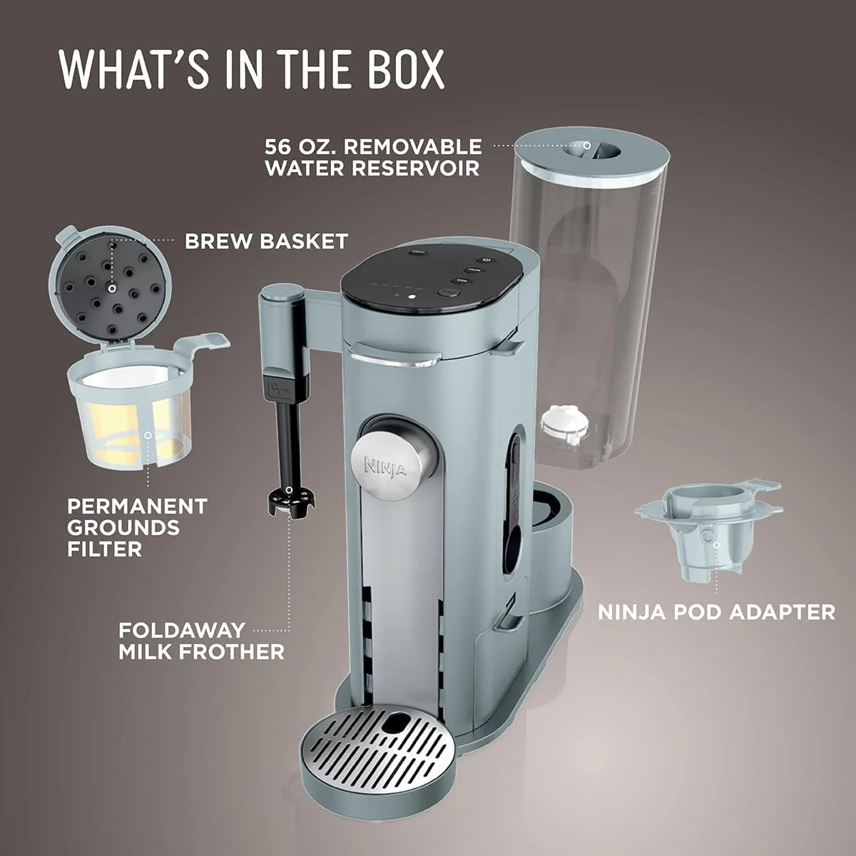 Ninja Pods & Grounds Coffee Maker, K-Cup Compatible, Glacier Blue, PB051GB