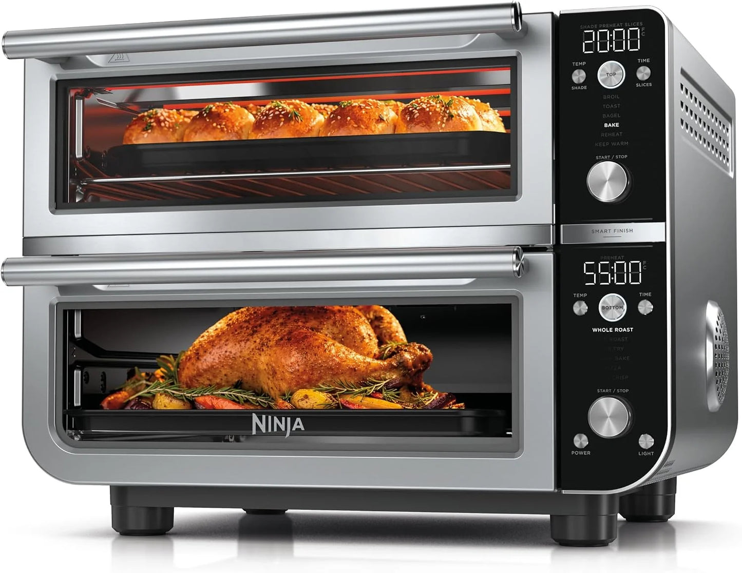 Ninja Double Oven Pro Smart XL, 30.2 Qt, 12-in-1, Stainless Steel, DCT801