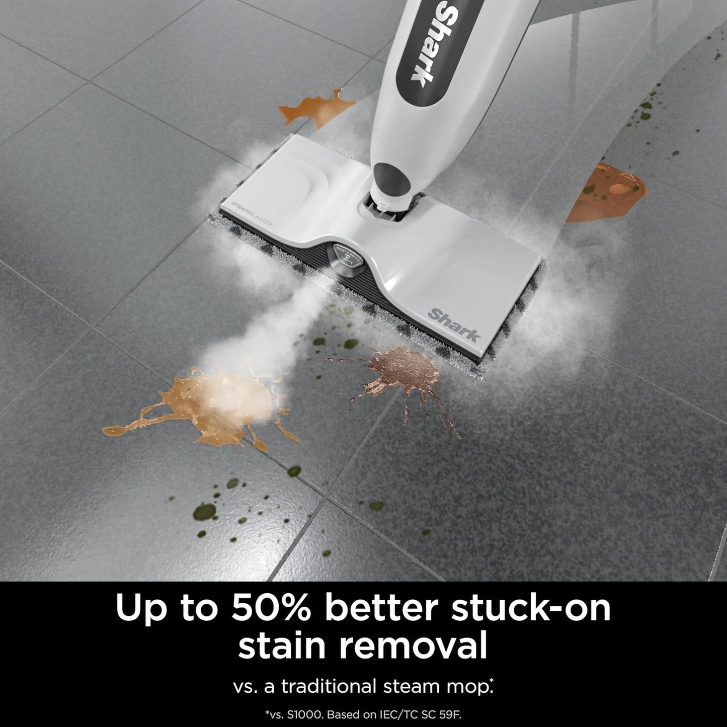 Shark SteamSpot Steam Mop with Steam Blaster Technology, White, S2001