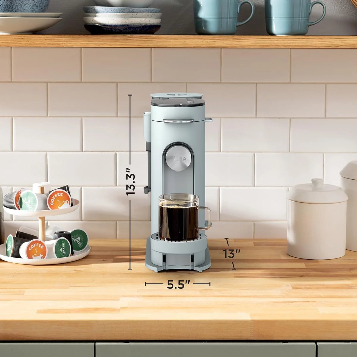 Ninja Pods & Grounds Coffee Maker, K-Cup Compatible, Glacier Blue, PB051GB