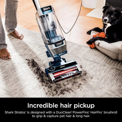 Shark Stratos Vacuum, DuoClean PowerFins HairPro, Lift-Away, Navy, AZ3002