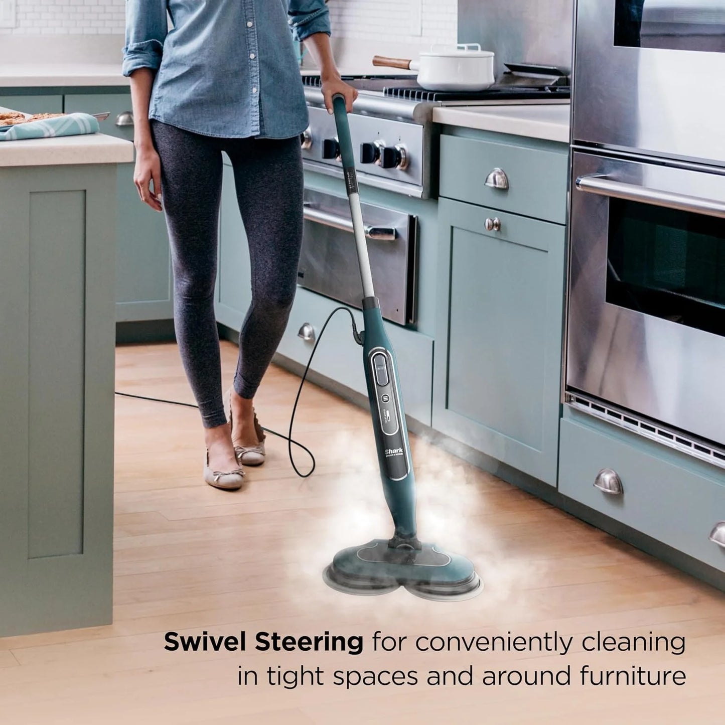 Shark Steam & Scrub Hard Floor Steam Mop, Teal, S8002BRN