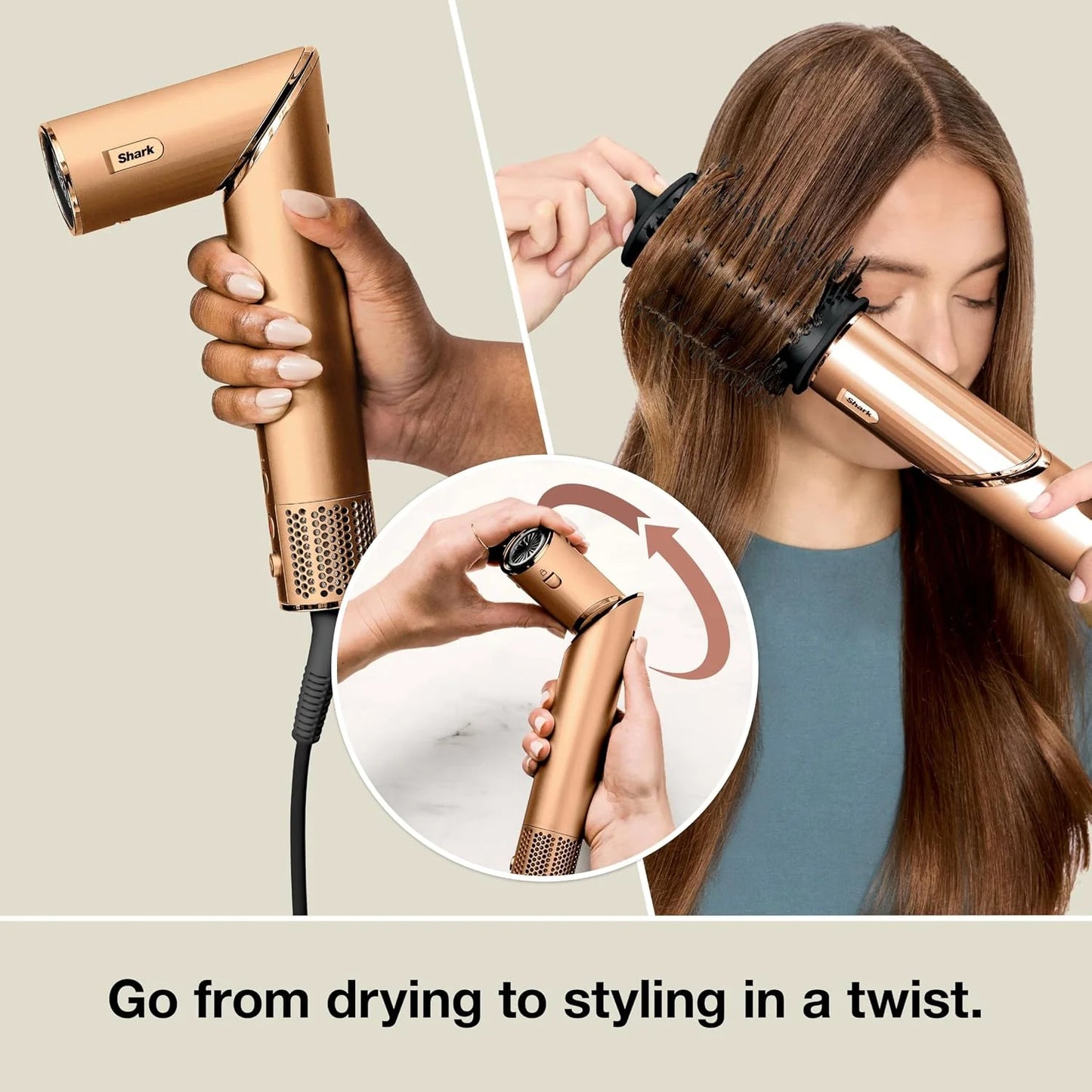 Shark FlexStyle, Air Multi-Styler & Drying System, Coanda, Copper, HD433CP