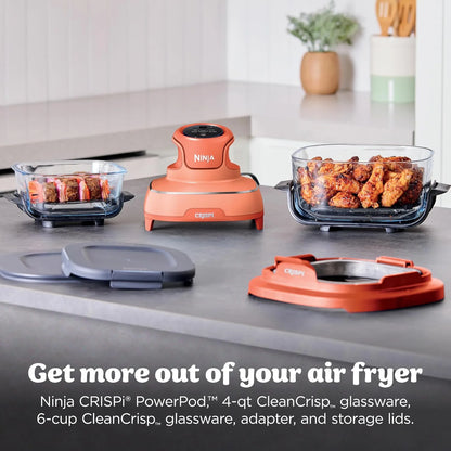 Ninja Crispi Glass Air Fryer, 4-in-1, Orange, FN101OR
