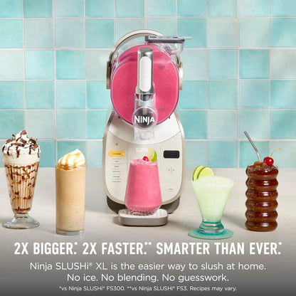 Ninja SLUSHi XL Smart Frozen Drink Maker and SLUSHi Machine, with SlushAssist Technology, 128 Oz Capacity, Sodas, Margaritas, Frappes, Milkshakes and More, Crema, FS601BR