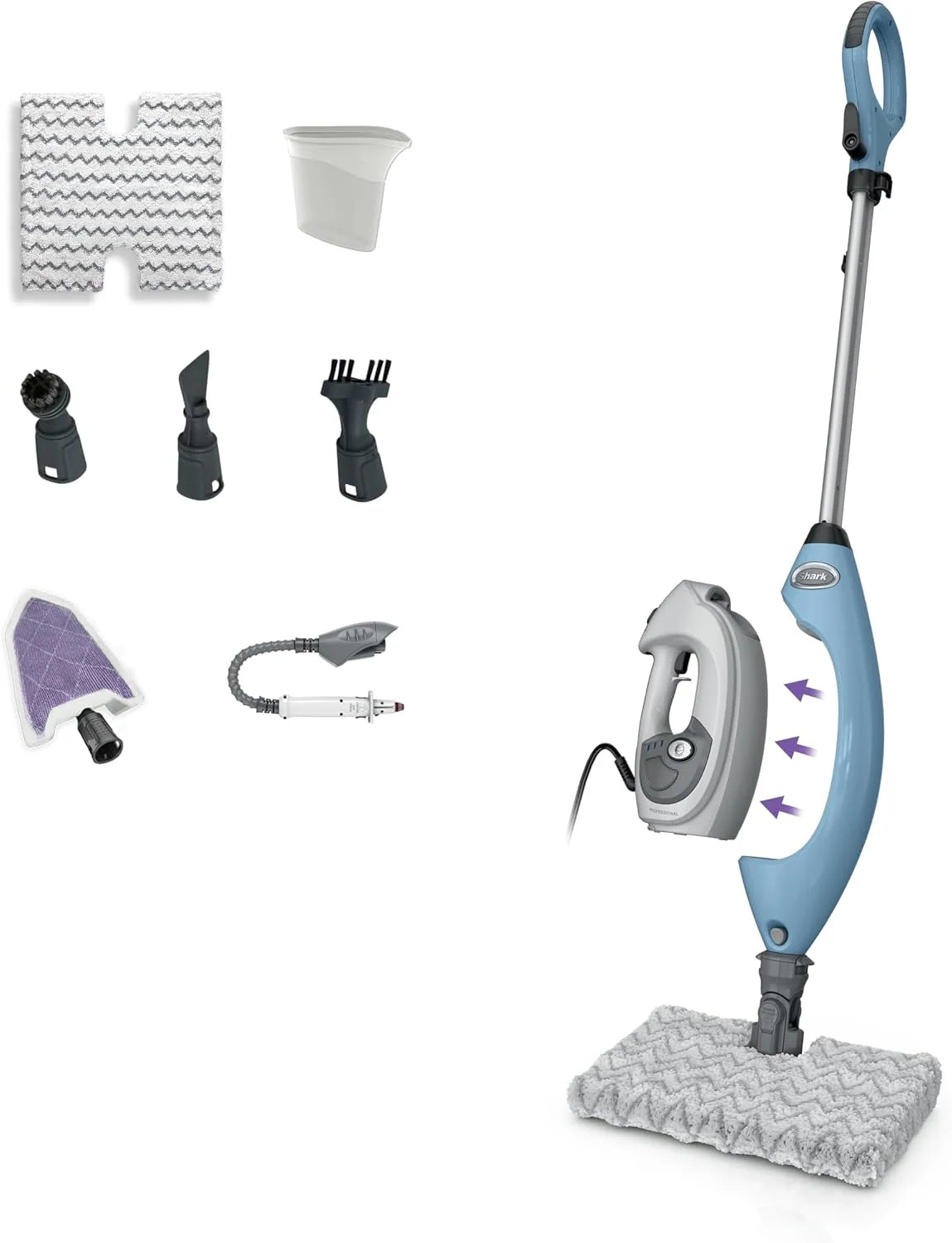 Shark Lift-Away Steam Mop with Detachable Handheld Steam, Blue, S3972BRN