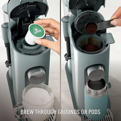 Ninja Pods & Grounds Coffee Maker, K-Cup Compatible, Sage Green, PB051SG
