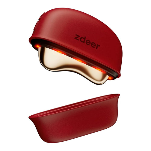 ZDEER GS5 Electric Heated Gua Sha Tool, Red Light Face Massager, Red