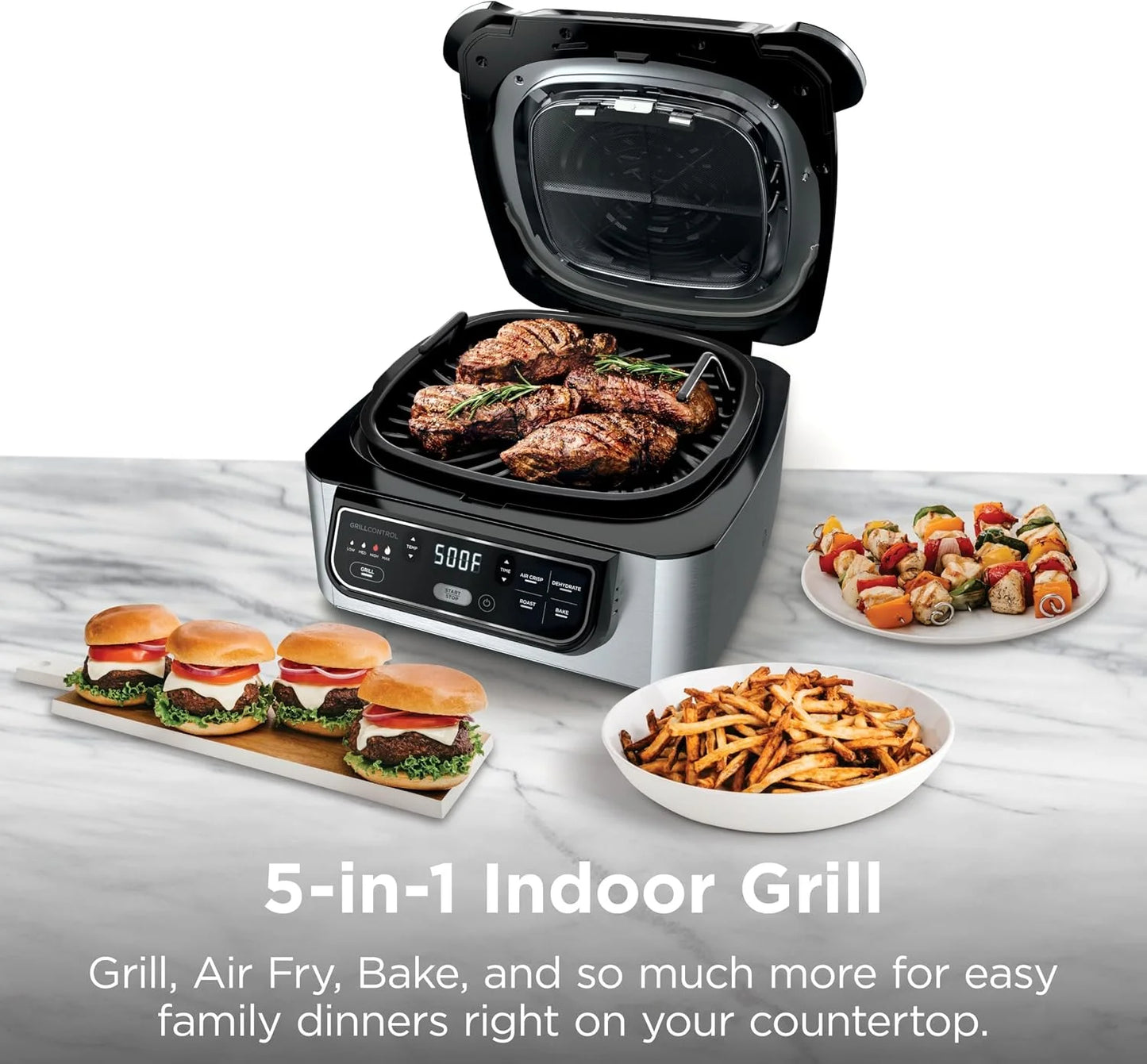 Ninja® Foodi® 5-in-1 XL Indoor Grill & Air Fryer, Black/Grey, AG301