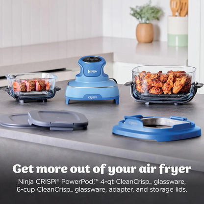 Ninja Crispi Glass Air Fryer, 4-in-1, Cobalt, FN101BL2