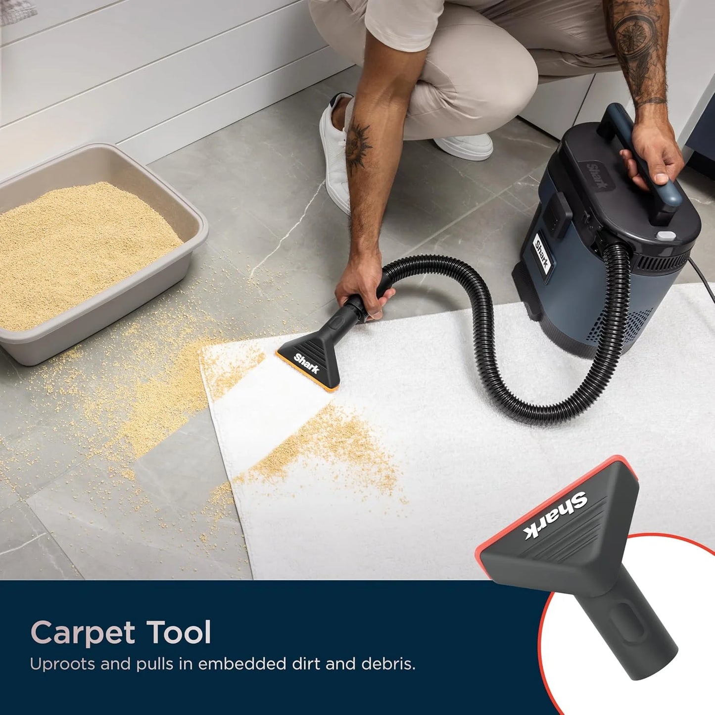 Shark MessMaster Portable Wet/Dry Vac, 3 Tools + Extension Wand, VS101