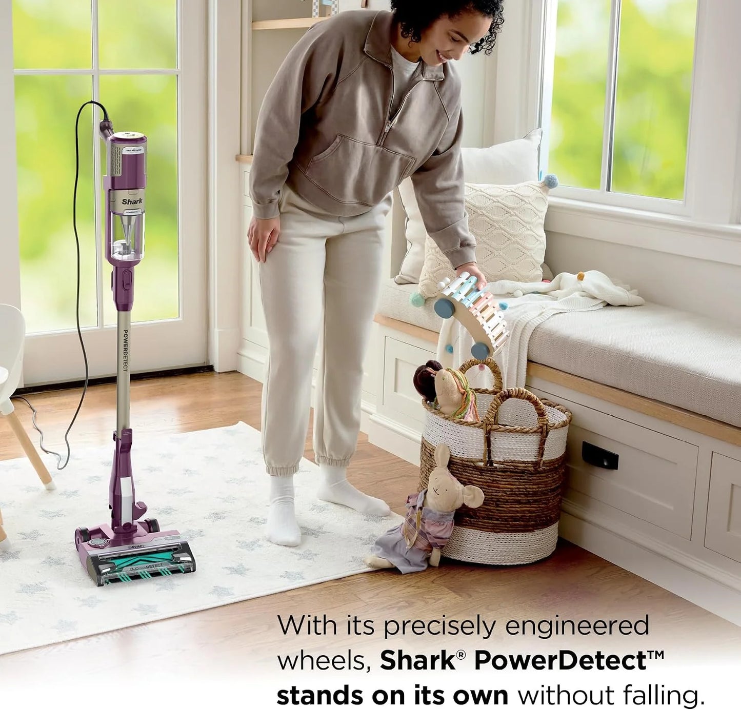 Shark PowerDetect Corded Stick Vacuum, HEPA, Pet Hair, Purple, HZ4001AMZ