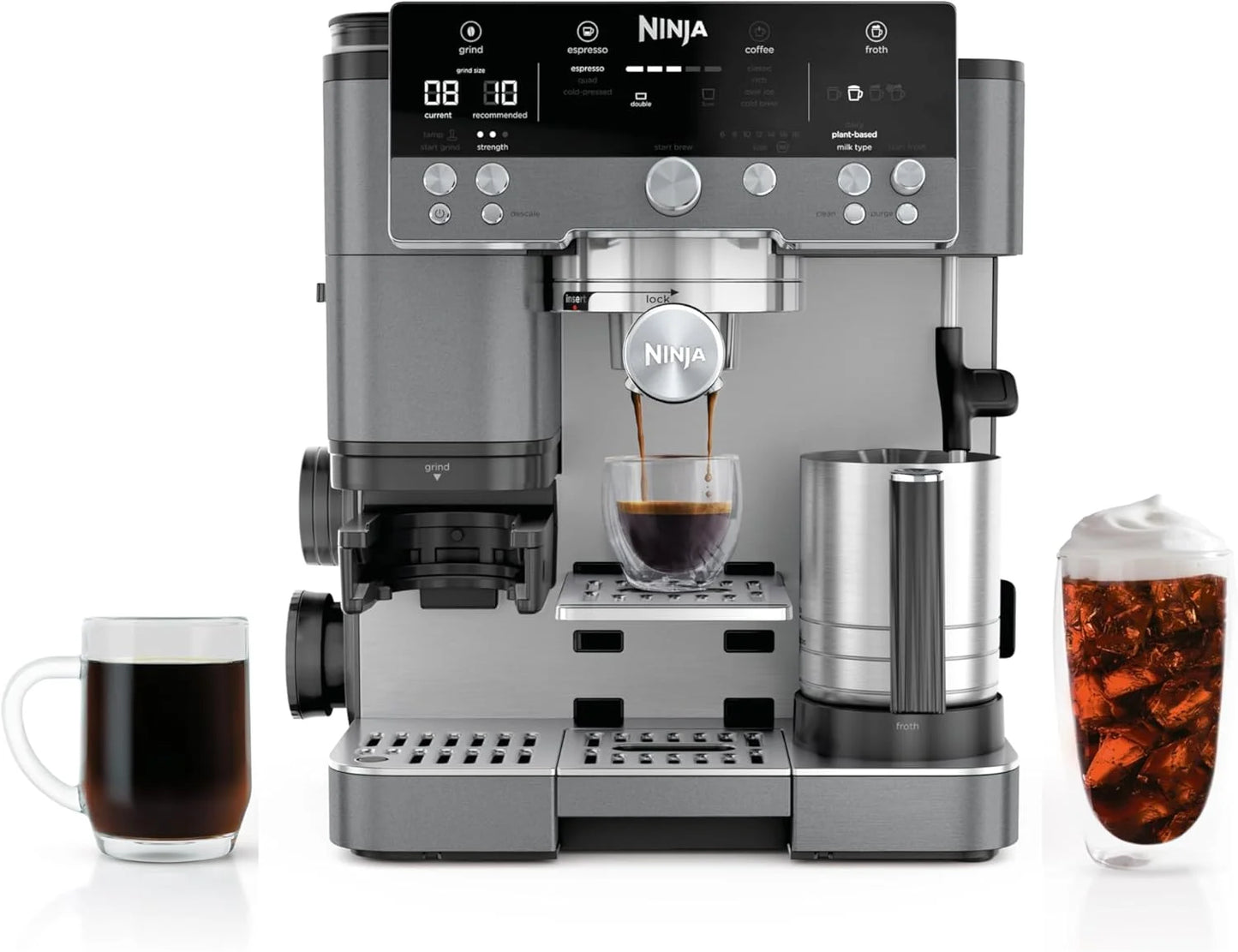 Ninja Luxe Café Premier Espresso & Rapid Cold Brew, Gunmetal, ES601GM