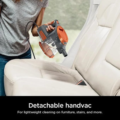 Shark HV302 Rocket Pet Corded Stick Vacuum, Lightweight with Swivel Steering for Carpets & Hard Floors, Converts to Hand Vacuum, Includes Crevice Tool, Pet Multi-Tool & Precision Duster, Orange