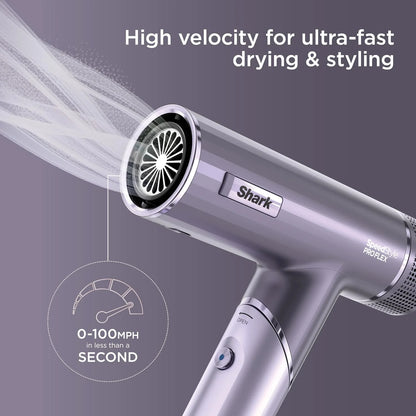 Shark SpeedStyle Pro Flex Dryer, Scalp Shield, Bag, Lilac, HD543PL