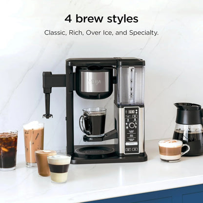 Ninja Coffee Maker, 10-Cup Carafe, Fold-Away Frother, Black, CM401