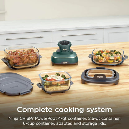 Ninja Crispi Glass Air Fryer, 5-in-1, Emerald, FN103BF