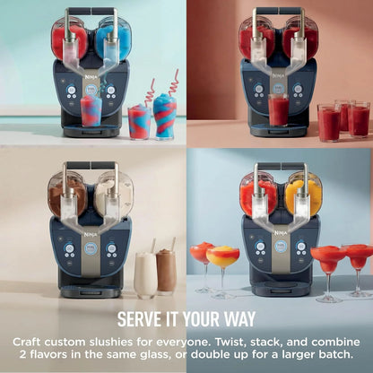 Ninja SLUSHi Twist Smart Frozen Drink Maker with Dual SlushAssist, FS701BL