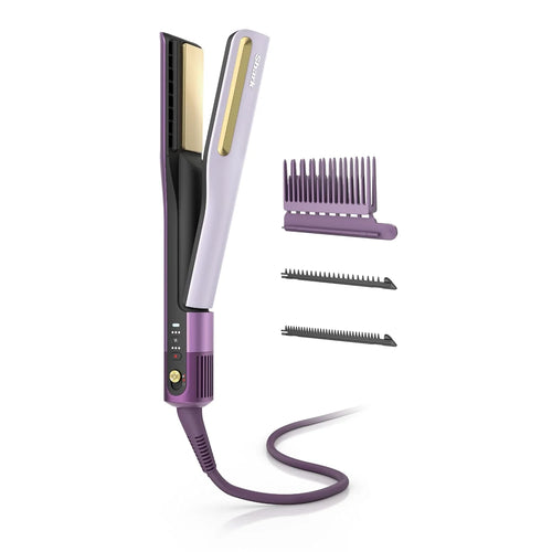 Shark SilkiPro Air Straightener & Blow Dryer, Flat Iron, Plum, HT400PU