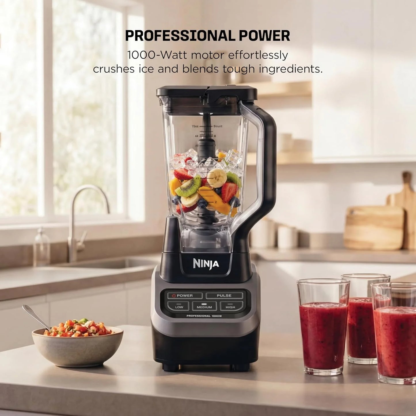 Ninja Professional Blender, 1000W, Total Crushing Tech, 72oz Pitcher, BL610