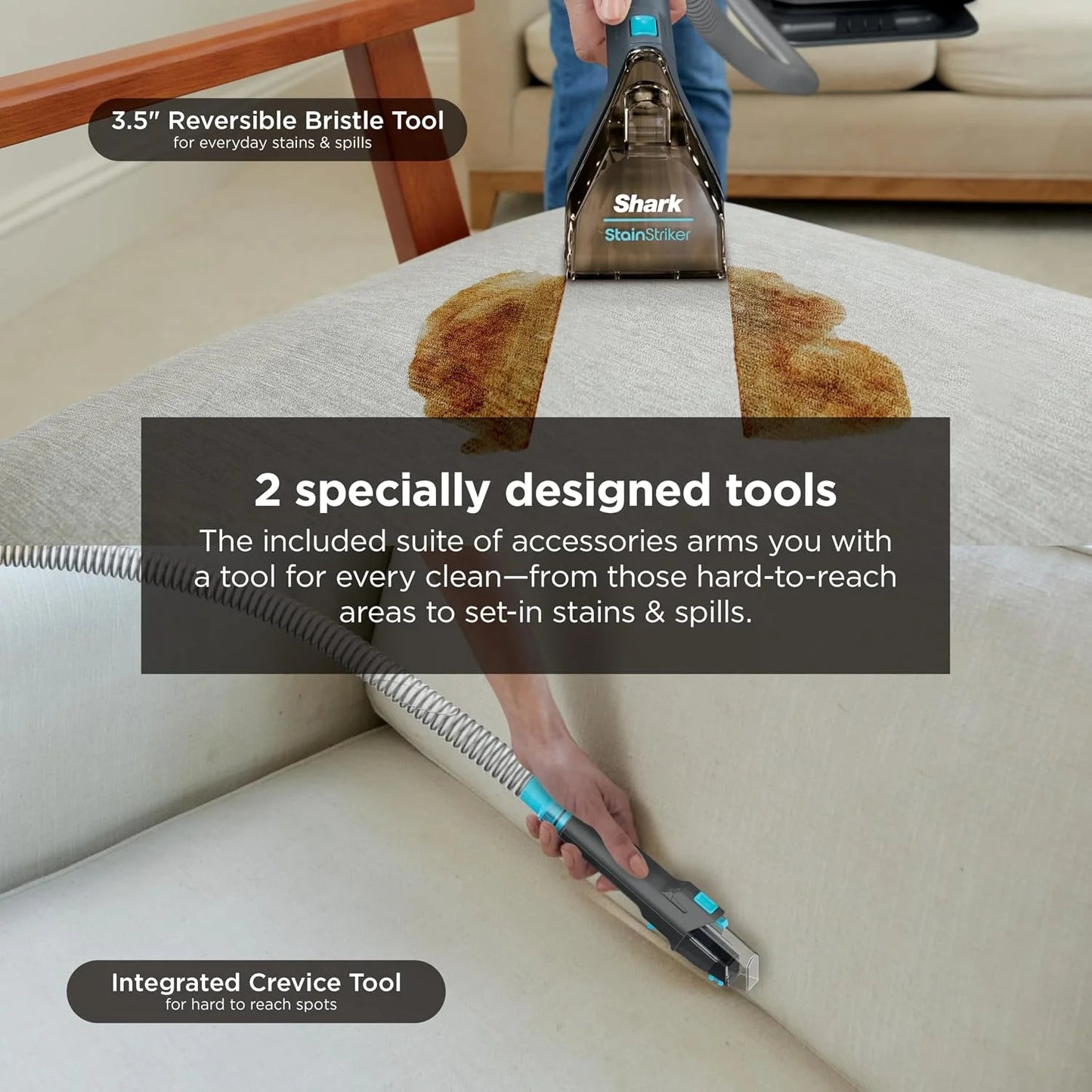 Shark StainStriker Portable Spot & Stain Cleaner, 2 Tools, PX221BRN