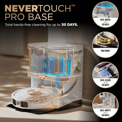 Shark PowerDetect NeverTouch Pro Robot Vacuum & Mop, White, AV2810ZEWH