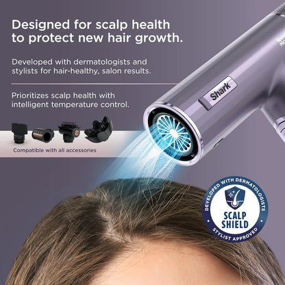Shark SpeedStyle Pro Flex Dryer, Scalp Shield, Bag, Lilac, HD543PL