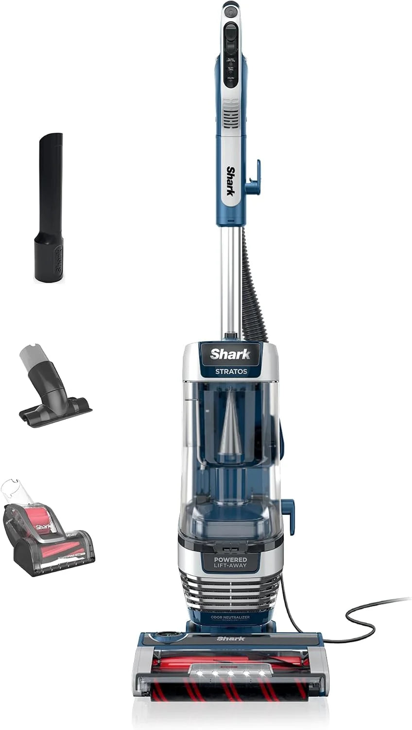Shark Stratos Vacuum, DuoClean PowerFins HairPro, Lift-Away, Navy, AZ3002