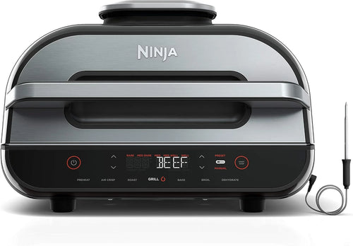 Ninja® Foodi® Smart XL 6-in-1 Indoor Grill & Air Fryer, Black/Silver, FG551