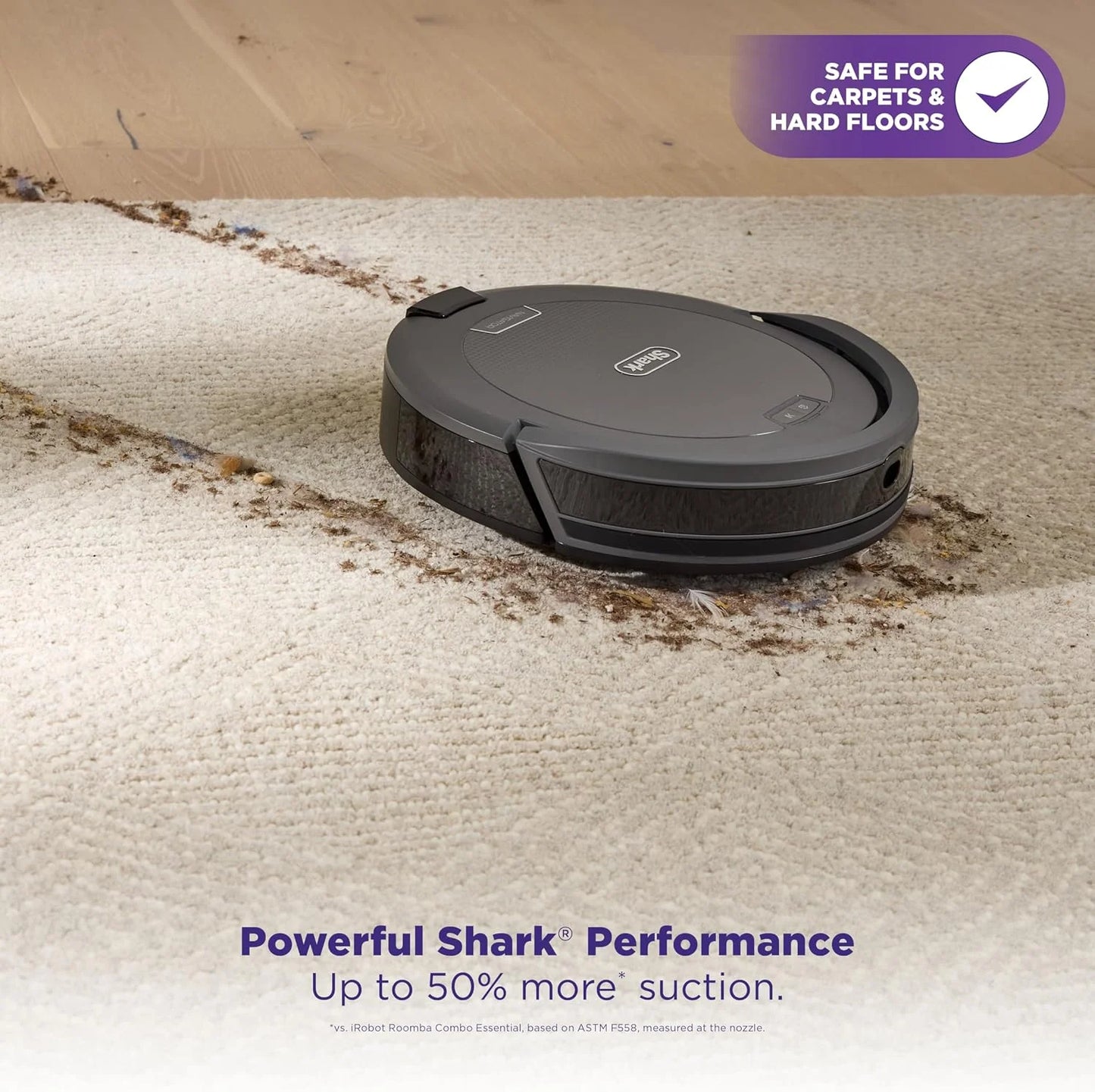 Shark Navigator Robot Vacuum, SmartPath Navigation, Steel Grey, RV2110