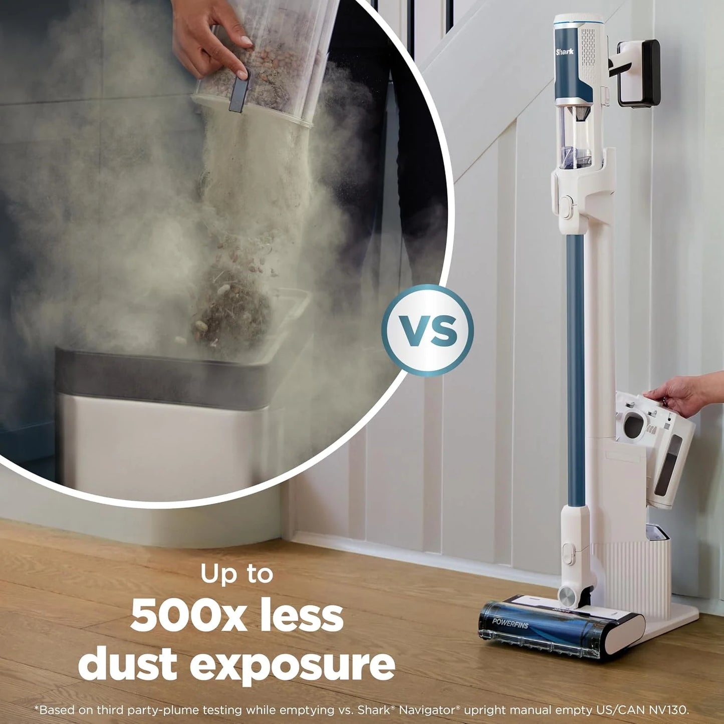 Shark Clean & Empty Cordless Stick Vacuum, White & Blue, BU3523