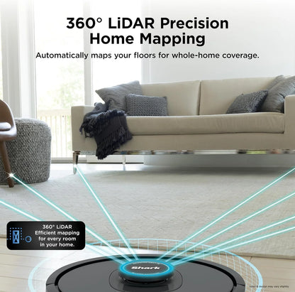 Shark AV2501S AI Ultra Robot Vacuum, with Matrix Clean, Home Mapping, 30-Day Capacity HEPA Bagless Self Empty Base, Perfect for Pet Hair, Wifi, Dark Grey