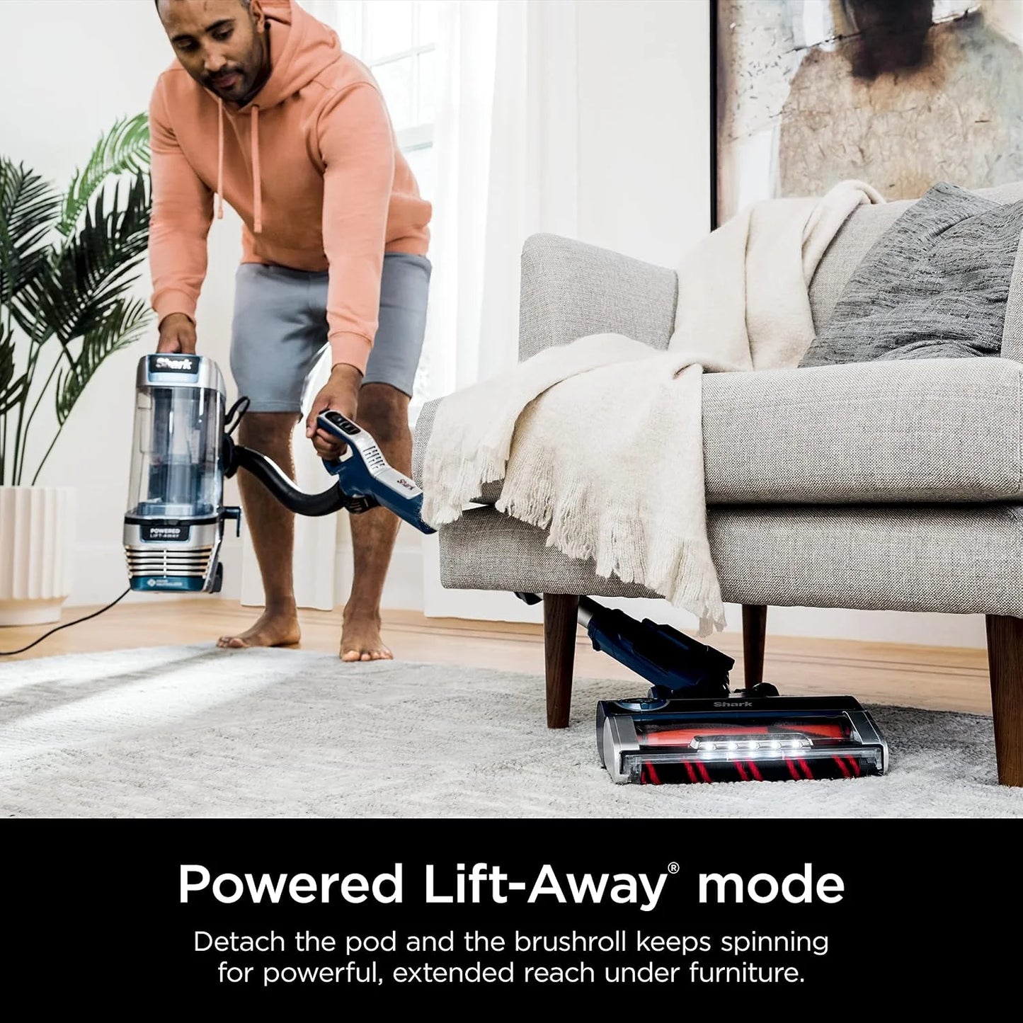 Shark Stratos Vacuum, DuoClean PowerFins HairPro, Lift-Away, Navy, AZ3002