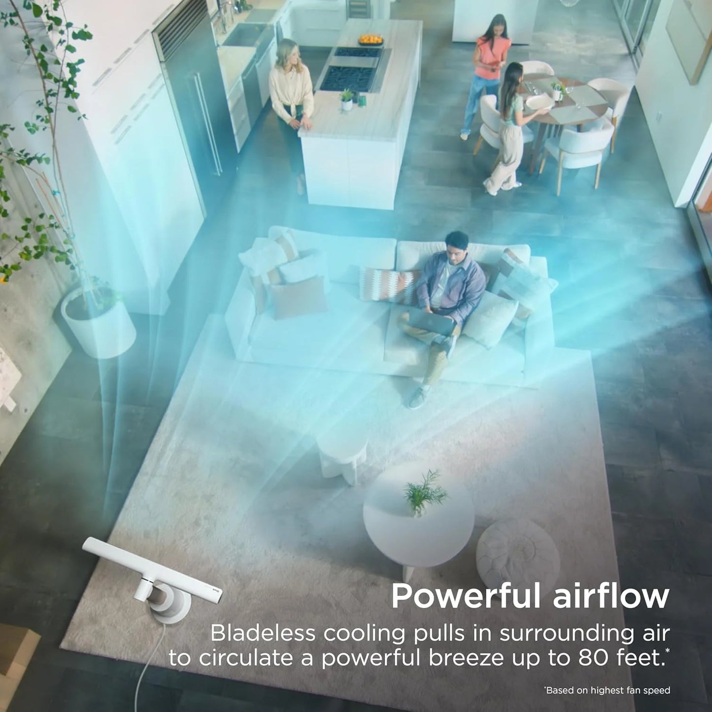 Shark TurboBlade Bladeless Tower Fan, Dove, TF202SWH
