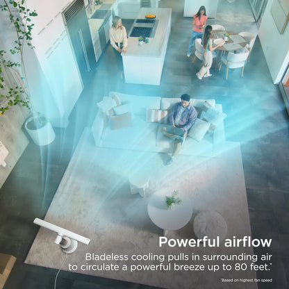 Shark TurboBlade Bladeless Tower Fan, Dove, TF202SWH