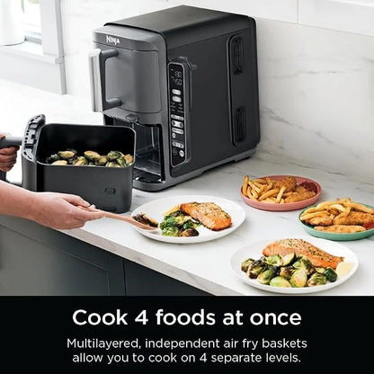 Ninja DoubleStack XL Smart Air Fryer, 10 Qt, 6-in-1, Grey, SL451