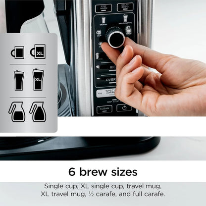 Ninja Coffee Maker, 10-Cup Carafe, Fold-Away Frother, Black, CM401