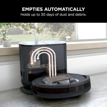 Shark EZ Robot Vacuum, Self-Empty Base, Dark Gray,RV912S