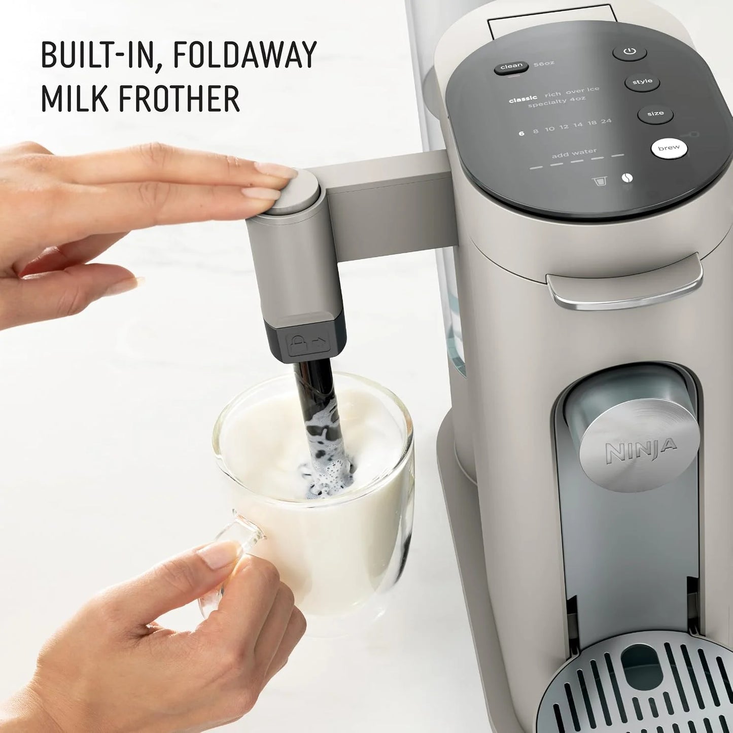 Ninja Pod and Grounds Coffee Maker, K-Cup Compatible, Stone, PB051ST