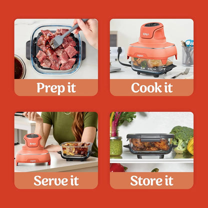 Ninja Crispi Glass Air Fryer, 4-in-1, Orange, FN101OR
