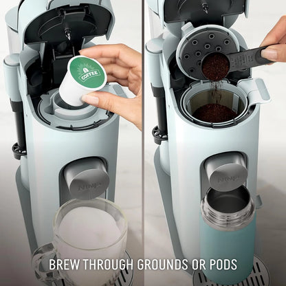 Ninja Pods & Grounds Coffee Maker, K-Cup Compatible, Glacier Blue, PB051GB