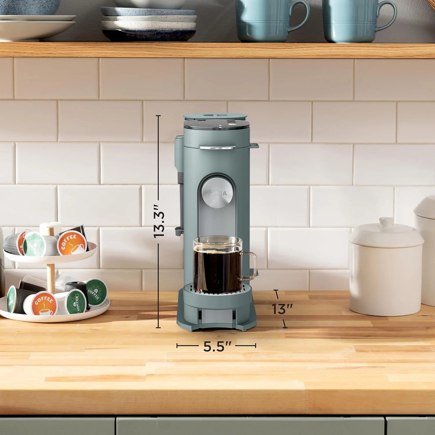 Ninja Pods & Grounds Coffee Maker, K-Cup Compatible, Sage Green, PB051SG