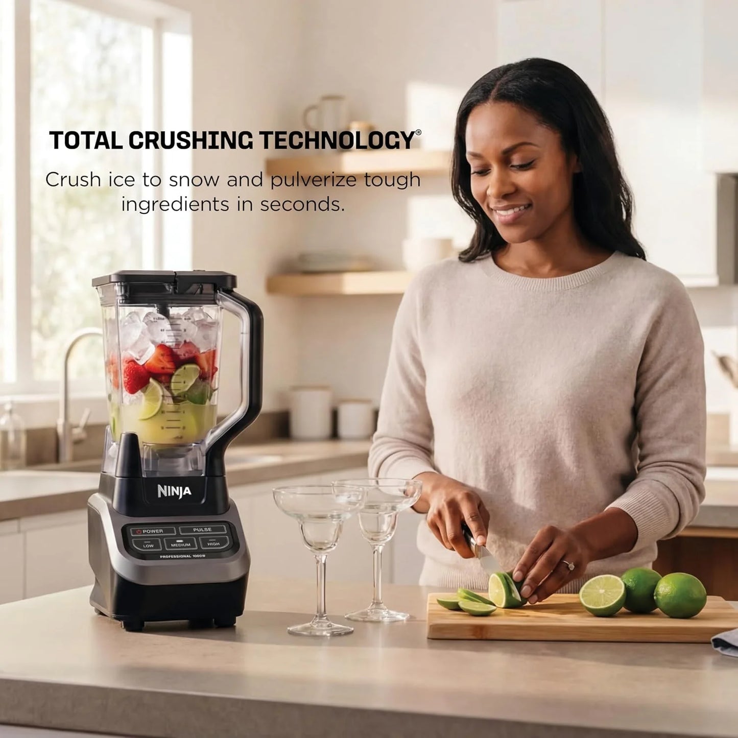 Ninja Professional Blender, 1000W, Total Crushing Tech, 72oz Pitcher, BL610