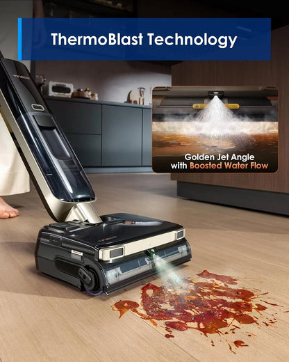Tineco Floor ONE S9 Master Wet Dry Vacuum Cleaner, StreakFree Scraper, ThermoBlast Tech, Hot Water Mopping, 3.9inch Ultra-Slim Body, 23kPa Suction, Flashdry Self-Cleaning System