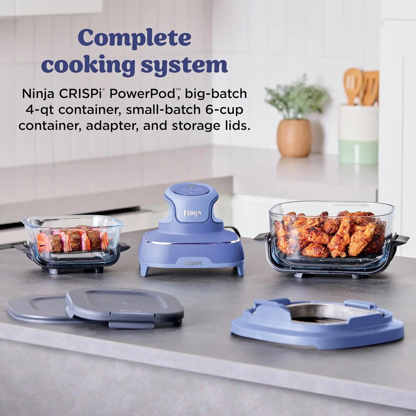 Ninja Crispi Glass Air Fryer, 4-in-1, Frosted Lilac, FN101PR